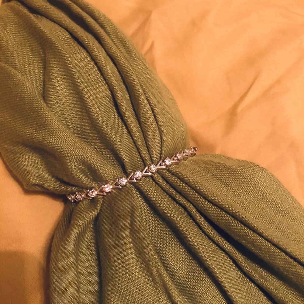 Silver Embellished Rhinestone Bracelet. Vintage item. 20 years old